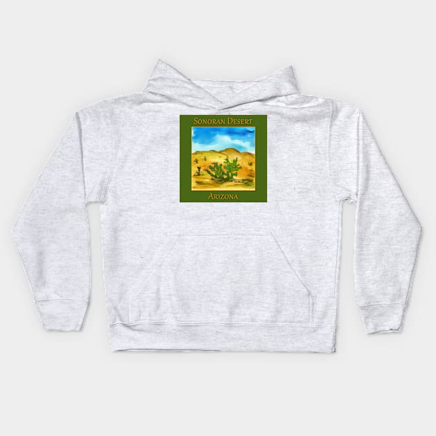 Prickly Pear cactus from the Sonoran Desert in Arizona Kids Hoodie by WelshDesigns